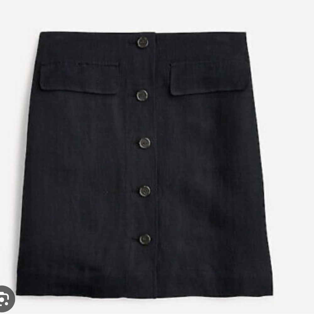 J Crew Button-front Linen-cupro Blend Skirt